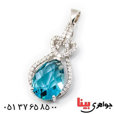 گردنبند سوارسکی عالی زنانه طرح توپاز