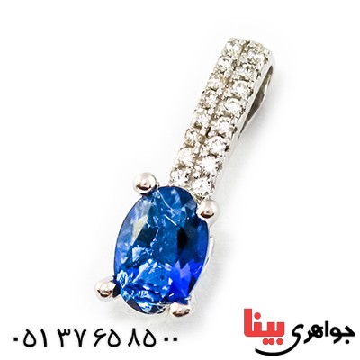 گردنبند سوارسکی عالی زنانه طرح یاقوت کبود مدل نوا