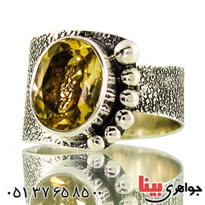 انگشتر سیترین عالی زنانه درشت مدل دلربا