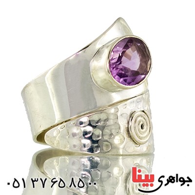 انگشتر آمتیست عالی زنانه درشت مدل یکتا