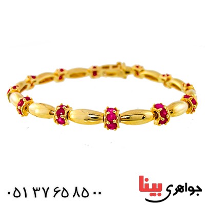 دستبند یاقوت سرخ برمه درجه یک زنانه مانی ایتالیایی