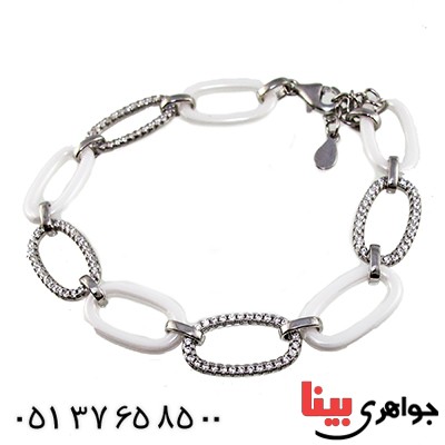 دستبند سرامیکی سوارسکی زنانه مدل حلقه ای
