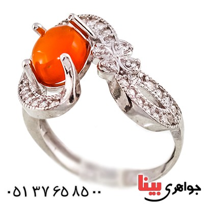 انگشتر عقیق یمنی زنانه مدل گلنوش