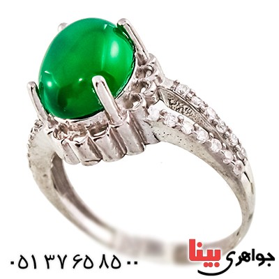 انگشتر عقیق سبز زنانه مدل سیتا