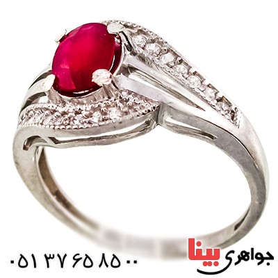 انگشتر یاقوت سرخ زنانه مدل فرناز