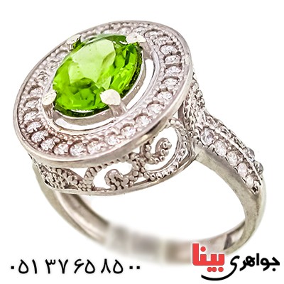 انگشتر زبرجد زنانه مدل تاج