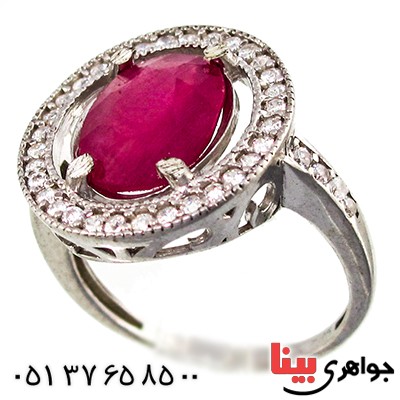 انگشتر یاقوت سرخ زنانه درشت مدل شیدا