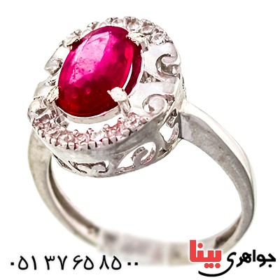 انگشتر یاقوت سرخ زنانه مدل سوزان