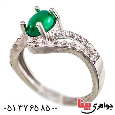 انگشتر عقیق سبز زنانه مدل ژینا