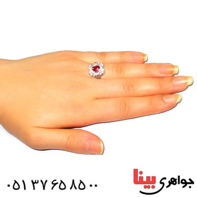 انگشتر یاقوت سرخ زنانه مدل سهیلا _کد:9429