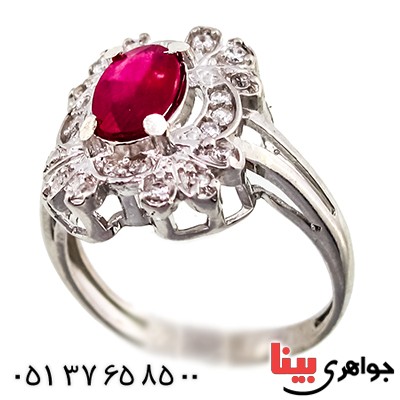 انگشتر یاقوت سرخ زنانه مدل سهیلا