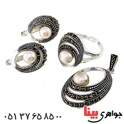 سرویس مروارید مرغوب زنانه درشت مارکازیت درجه یک تایلندی