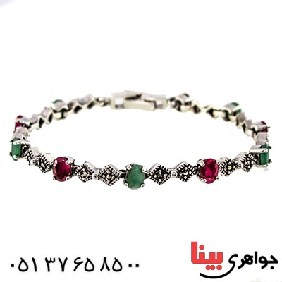 دستبند چند جواهر زنانه مارکازیت درجه یک تایلندی مدل گلسا