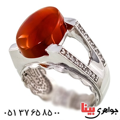 انگشتر عقیق یمنی مرغوب درشت مردانه رادیوم لوکس مدل کلاسیک