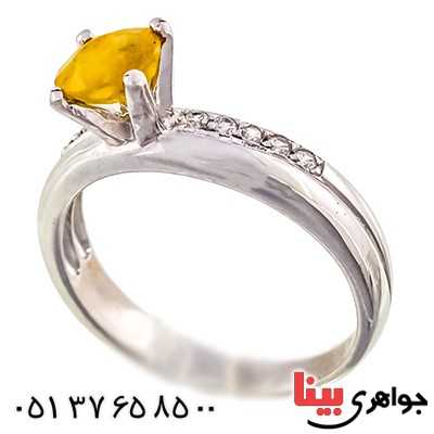 انگشتر یاقوت زرد زنانه رادیوم لوکس مدل رینگی