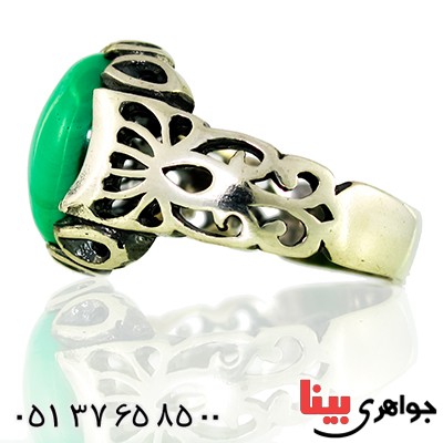 انگشتر مالاکیت مرغوب مردانه درشت اسلیمی _کد:9525
