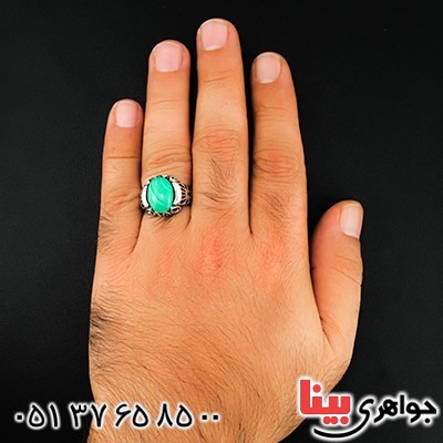 انگشتر مالاکیت مرغوب مردانه درشت اسلیمی _کد:9525