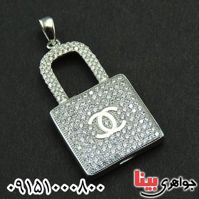 گردنبند نقره میکروستینگ درجه یک زنانه CHANEL مدل قفل _کد:9529