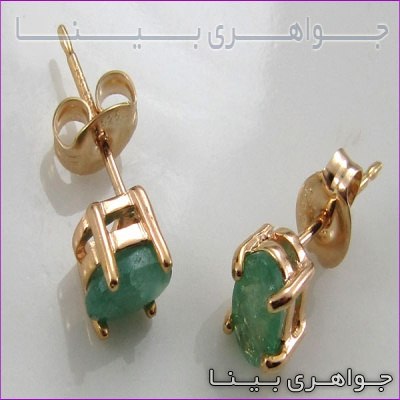 گوشواره زمرد تک نگین