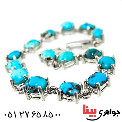 دستبند فیروزه نیشابوری درجه یک زنانه درشت رادیوم لوکس باشکوه مجلسی _کد:1354
