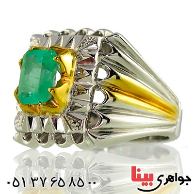انگشتر زمرد کلمبیا مرغوب مردانه درشت فاخر آینه کاری طلایی _کد:1363 انگشتر زمرد کلمبیا مرغوب مردانه درشت فاخر آینه کاری طلایی _کد:1363