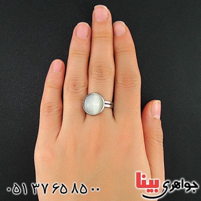انگشتر سنگ ماه (مون استون) مدل اسپرت سایز58 _کد:9659