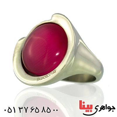 انگشتر سنگ ماه (مون استون) زنانه swatch سوئیسی سایز55 _کد:9671