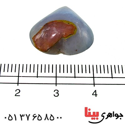 نگین انگشتر عقیق شجری خراسانی ابری دو رو قلبی _کد:9716