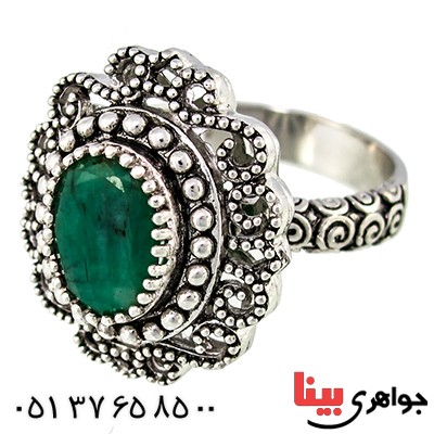 انگشتر زمرد زامبیا زنانه  رادیوم لوکس فاخر سلطنتی _کد:9721
