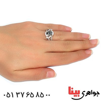 انگشتر حدید صینی زنانه درشت با دعای هفت جلاله مدل الیا _کد:9755