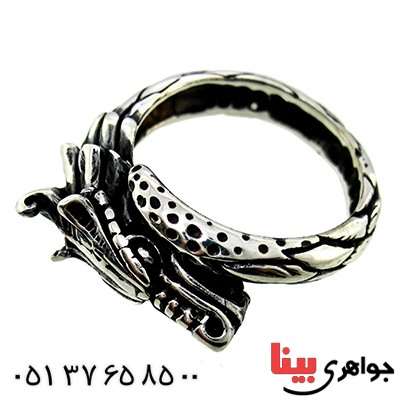 انگشتر نقره مردانه مدل اژدها _کد:9775