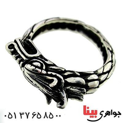 انگشتر نقره مردانه مدل اژدها _کد:9775