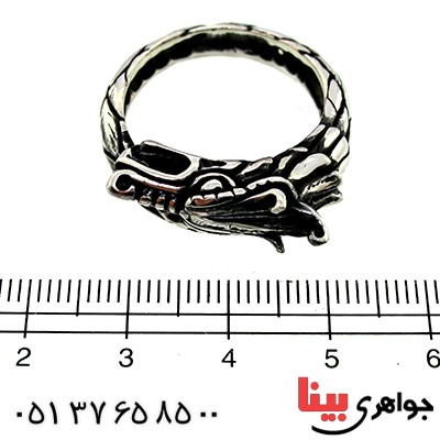 انگشتر نقره مردانه مدل اژدها _کد:9775