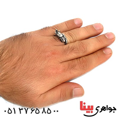 انگشتر نقره مردانه مدل اژدها _کد:9775