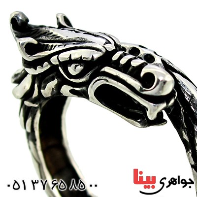 انگشتر نقره مردانه مدل اژدها _کد:9775
