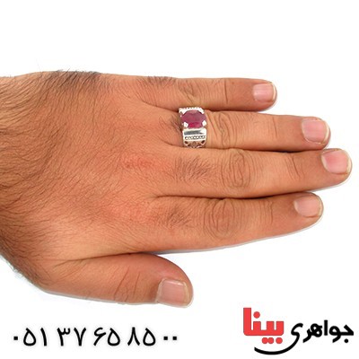 انگشتر یاقوت سرخ مردانه رادیوم لوکس مدل پویان _کد:9833