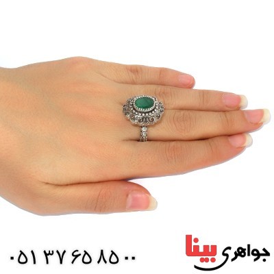 انگشتر زمرد زنانه رادیوم لوکس درشت فاخر _کد:9870