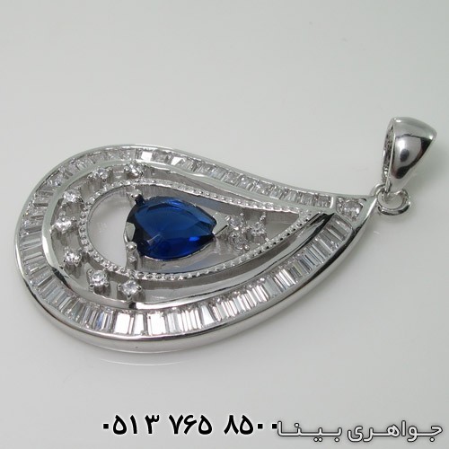 گردنبند یاقوت کبود طرح اشک