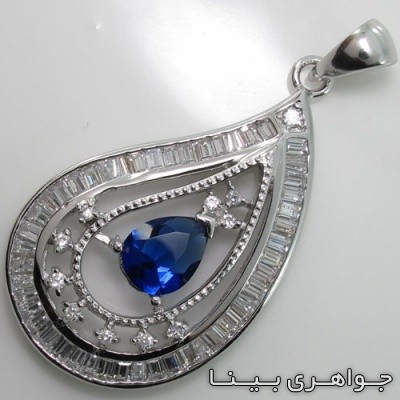 گردنبند یاقوت کبود طرح اشک