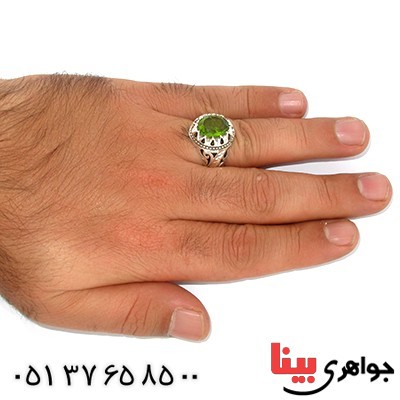 انگشتر زبرجد درشت مردانه اسلیمی _کد:1441 انگشتر زبرجد درشت مردانه اسلیمی _کد:1441