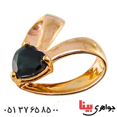 گردنبند یاقوت کبود زنانه مانی مدل قلب برجسته _کد:10033