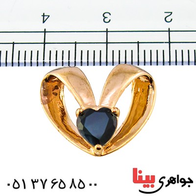 گردنبند یاقوت کبود زنانه مانی مدل قلب برجسته _کد:10033