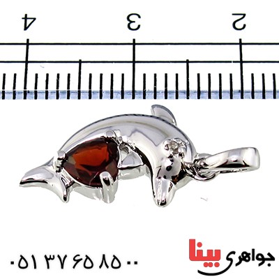 گردنبند یاقوت گارنت زنانه مانی مدل دلفین _کد:10040