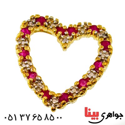 گردنبند یاقوت سرخ زنانه مانی مدل گلریز قلبی _کد:10053