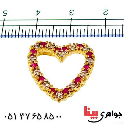 گردنبند یاقوت سرخ زنانه مانی مدل گلریز قلبی _کد:10053