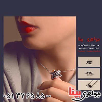 گردنبند یاقوت کبود زنانه مانی مدل شنل _کد:10055