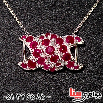 گردنبند یاقوت سرخ زنانه مانی مدل شنل
