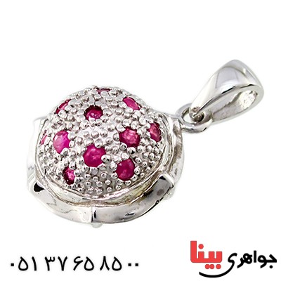 گردنبند یاقوت سرخ زنانه مانی مدل توپی _کد:10073