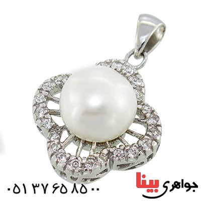 گردنبند مروارید زنانه مدل گل چهار پر