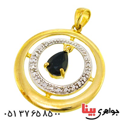 گردنبند یاقوت کبود زنانه مانی ایتالیایی مدل پاندولی
